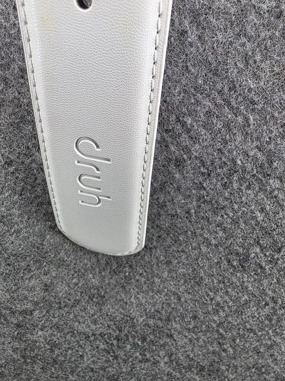 Druh Belt Mens 36 White Genuine Leather Golf Adjustable Logo Buckle Strap